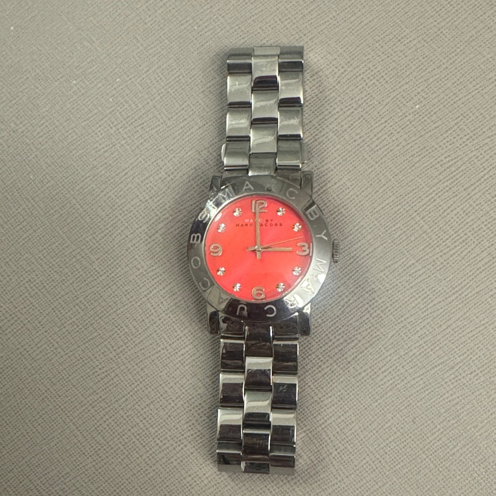 Marc Jacobs Coral Dial with Silver Band Smartwatch